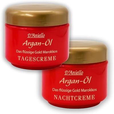 D'Aniello Ensemble de 2 x 125 ml de crème pour le visage à l'huile d'argan originale, jour et nuit Traitement de jour et de nuit Crème de soin du visage D'Aniello Ensemble de 2 x 125 ml de crème pour le visage à l'huile d'argan originale, jour et nuit Traitement de jour et de nuit Crème de soin du visage