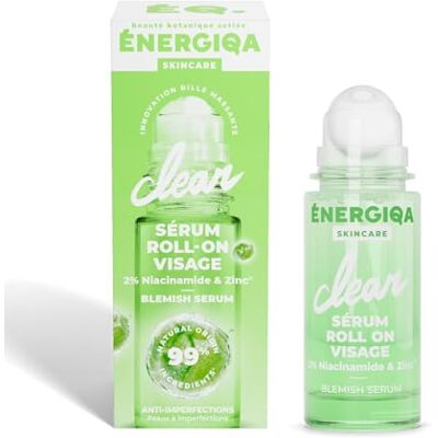 ENERGIQA Sérum Visage Anti-Imperfections 2% Niacinamide et Zinc – Anti-Rougeurs, Points Noirs et Pores Dilatés – 99% d’Origine Naturelle Soin Peaux Grasses à Tendance Acnéique – Roll On 30 ml – ENERGIQA Sérum Visage Anti-Imperfections 2% Niacinamide et Zinc – Anti-Rougeurs, Points Noirs et Pores Dilatés – 99% d’Origine Naturelle Soin Peaux Grasses à Tendance Acnéique – Roll On 30 ml –