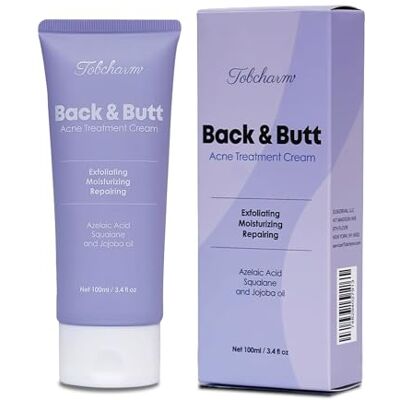 Tobcharm Traitement anti acné des fesses, crème corporelle de force maximale pour le dos, les fesses, les cuisses et la poitrine, lotion nettoyante pour homme et femme, nettoyant moussant pour acné et kystique Tobcharm Traitement anti acné des fesses, crème corporelle de force maximale pour le dos, les fesses, les cuisses et la poitrine, lotion nettoyante pour homme et femme, nettoyant moussant pour acné et kystique
