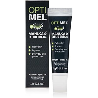Optimel Crème pour paupières au miel de Manuka 15 g – Traitement et soulagement de la peau sèche et squameuse – Eczéma et dermatite – pour les paupières et le visage Optimel Crème pour paupières au miel de Manuka 15 g – Traitement et soulagement de la peau sèche et squameuse – Eczéma et dermatite – pour les paupières et le visage