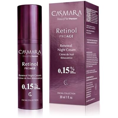 Casmara , Crème visage anti-âge RETINOL PROAGE RENEWAL NIGHT CREAM, avec 0,3 % de rétinol, 30 ml, visage plus jeune, lumineux et lisse Casmara , Crème visage anti-âge RETINOL PROAGE RENEWAL NIGHT CREAM, avec 0,3 % de rétinol, 30 ml, visage plus jeune, lumineux et lisse