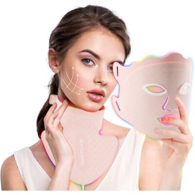 USUIELIGHT Masque de luminothérapie LED, 7 couleurs, masque LED pour visage et cou avec lampe à lumière rouge pour anti-âge, acné et raffermissement de la peau, soin professionnel de la peau pour la USUIELIGHT Masque de luminothérapie LED, 7 couleurs, masque LED pour visage et cou avec lampe à lumière rouge pour anti-âge, acné et raffermissement de la peau, soin professionnel de la peau pour la