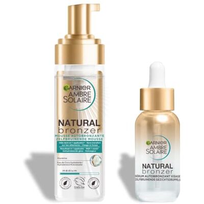 Garnier Ambre Solaire Coffret Mousse & Sérum Autobronzants & Hydratants Teint Naturel & Radieux Eau De Coco, Glycérine, Acide Hyaluronique Vegan & Cruelty Free Visage & Corps Garnier Ambre Solaire Coffret Mousse & Sérum Autobronzants & Hydratants Teint Naturel & Radieux Eau De Coco, Glycérine, Acide Hyaluronique Vegan & Cruelty Free Visage & Corps
