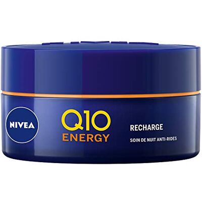 NIVEA Soin de Nuit Q10+C Energy Pot (1 x 50 ml), Crème de nuit enrichie en Q10 et Vitamines, Soin anti-âge pour une peau raffermie et visiblement plus jeune NIVEA Soin de Nuit Q10+C Energy Pot (1 x 50 ml), Crème de nuit enrichie en Q10 et Vitamines, Soin anti-âge pour une peau raffermie et visiblement plus jeune