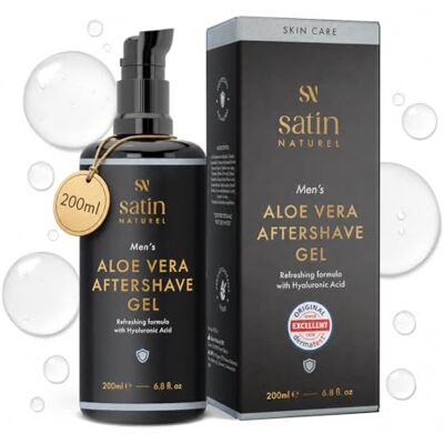 Satin Naturel Gel Aloe Vera & Acide Hyaluronique 200ml – Soin 3-en-1 Homme : Après-Rasage, Crème Hydratante Visage, Gel Cheveux & Anti-Cernes Satin Naturel Gel Aloe Vera & Acide Hyaluronique 200ml – Soin 3-en-1 Homme : Après-Rasage, Crème Hydratante Visage, Gel Cheveux & Anti-Cernes
