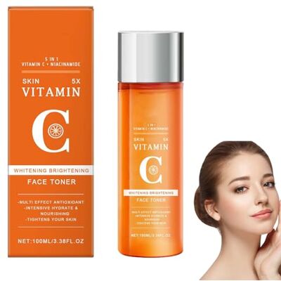 homomdy Lotion tonique visage à la vitamine C 5 en 1, anti-âge, éclaircissante pour les taches brunes, unifie le teint, hydrate et adoucit la peau, anti-rides (1pcs) homomdy Lotion tonique visage à la vitamine C 5 en 1, anti-âge, éclaircissante pour les taches brunes, unifie le teint, hydrate et adoucit la peau, anti-rides (1pcs)