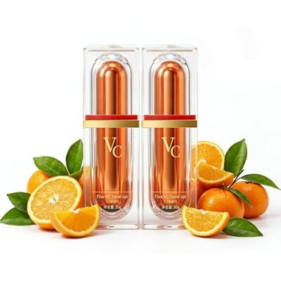 QTVKMAS Crème de tonification de maquillage japonaise de vitamine C, crème de tonification de cinq vitamines C, crème hydratante pour le visage pour tous les types de peau, hydratante durable(2Pcs-A) QTVKMAS Crème de tonification de maquillage japonaise de vitamine C, crème de tonification de cinq vitamines C, crème hydratante pour le visage pour tous les types de peau, hydratante durable(2Pcs-A)