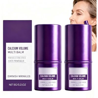 XUSHAOLUN Baume repulpant au calcium, baume multi-collagène en stick, crème volumisante au calcium, crème hydratante multi-usages pour le visage et le cou, stick raffermissant au collagène pour le visage (2PCS) XUSHAOLUN Baume repulpant au calcium, baume multi-collagène en stick, crème volumisante au calcium, crème hydratante multi-usages pour le visage et le cou, stick raffermissant au collagène pour le visage (2PCS)