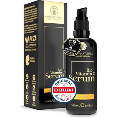 Kapua Naturals BIO Serum Vitamine C • 100ml + Acide Hyaluronique +Panthénol +Vitamin E • 6-Fois Serum Visage Peau éclatante & pure sans boutons & rougeurs ✓ 100% Vegan & Bio ✓ Hautement dosée ✓Cosmétique naturelle Kapua Naturals BIO Serum Vitamine C • 100ml + Acide Hyaluronique +Panthénol +Vitamin E • 6-Fois Serum Visage Peau éclatante & pure sans boutons & rougeurs ✓ 100% Vegan & Bio ✓ Hautement dosée ✓Cosmétique naturelle