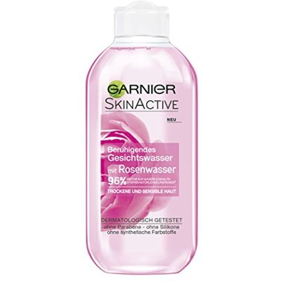 Garnier Skin Active Tonique rafraîchissant à l'eau de rose, nettoyage doux pour peaux sèches et sensibles, 200 ml Garnier Skin Active Tonique rafraîchissant à l'eau de rose, nettoyage doux pour peaux sèches et sensibles, 200 ml