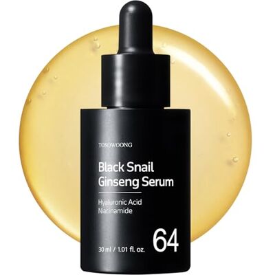 TOSOWOONG Black Snail Ginseng Serum, Ginseng 640 430 ppm, Mucus d'Escargot, Hydratant Visage Hydratant, Soins Auto, Peau Éclaircissante Sous Maquillage, Soins de la Peau Coréenne, 30ml TOSOWOONG Black Snail Ginseng Serum, Ginseng 640 430 ppm, Mucus d'Escargot, Hydratant Visage Hydratant, Soins Auto, Peau Éclaircissante Sous Maquillage, Soins de la Peau Coréenne, 30ml