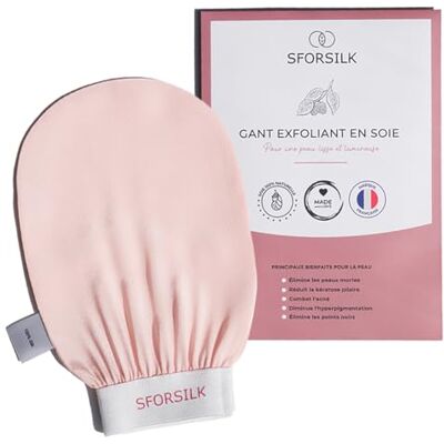 SFORSILK Gant exfoliant en SOIE Favorise le renouvellement cellulaire et enlève les peaux mortes sans savon. Gant en soie idéal pour les gommages sur peaux sensibles et plus doux que le gant kessa ou crin SFORSILK Gant exfoliant en SOIE Favorise le renouvellement cellulaire et enlève les peaux mortes sans savon. Gant en soie idéal pour les gommages sur peaux sensibles et plus doux que le gant kessa ou crin