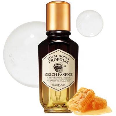 SKINFOOD 1957 SKIN FOOD since 1957 Toner d'essence d'enrichissement à la propolis royale au miel- Sérum pour le visage à la propolis d'abeille noire 63% et à l'extrait de gelée royale 10% 1,69 fl. Once (50 ml) SKINFOOD 1957 SKIN FOOD since 1957 Toner d'essence d'enrichissement à la propolis royale au miel- Sérum pour le visage à la propolis d'abeille noire 63% et à l'extrait de gelée royale 10% 1,69 fl. Once (50 ml)