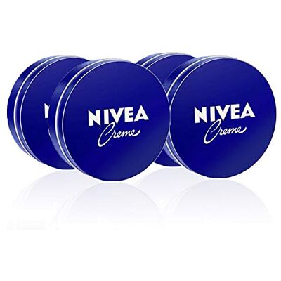 NIVEA Lot de 4 (4 x 75 ml) crème hydratante pour le corps et le visage pour toute la famille, crème universelle pour une peau douce et hydratée, crème multi-usages NIVEA Lot de 4 (4 x 75 ml) crème hydratante pour le corps et le visage pour toute la famille, crème universelle pour une peau douce et hydratée, crème multi-usages
