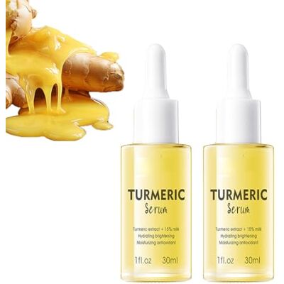 LinBomZony Turmeric Lot de 2 sérums pour correction des points noirs éclaircissant la peau anti-rides, sérum hydratant et brillant à l'huile de tourmeric, 15 % de lait – Réduit les lignes fines, améliore le LinBomZony Turmeric Lot de 2 sérums pour correction des points noirs éclaircissant la peau anti-rides, sérum hydratant et brillant à l'huile de tourmeric, 15 % de lait – Réduit les lignes fines, améliore le
