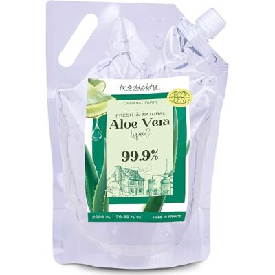 tradicity ORGANIC FARM Aloe Vera Pur Liquide 100% Naturel BIO : Hydratant, Apaisant et Réparateur, Tonique et Nettoyant Facial, Après-Soleil, Épilation et Rasage, Sérum Anti-Âge. COSMÉTIQUE FAITE MAISON 2000 ml tradicity ORGANIC FARM Aloe Vera Pur Liquide 100% Naturel BIO : Hydratant, Apaisant et Réparateur, Tonique et Nettoyant Facial, Après-Soleil, Épilation et Rasage, Sérum Anti-Âge. COSMÉTIQUE FAITE MAISON 2000 ml