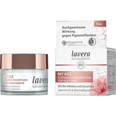 lavera MY AGE Soin de jour raffermissant Crème de jour à l'hibiscus bio et aux céramides d'origine végétale Réduit les taches pigmentaires Pour peaux matures Cosmétique naturel certifié - lavera MY AGE Soin de jour raffermissant Crème de jour à l'hibiscus bio et aux céramides d'origine végétale Réduit les taches pigmentaires Pour peaux matures Cosmétique naturel certifié -