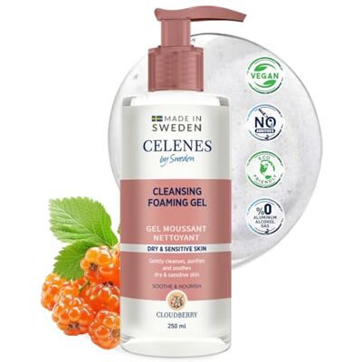 Celenes By Sweden Gel Nettoyant Visage Plaquebière, Mousse Nettoyante Visage 250ml, Nettoyants Visages Apaiser-Nourrir, Demaquillage Visage Sans Parabèn-Alcool, Nettoyant Visage Peau Sensible & Sèche Celenes By Sweden Gel Nettoyant Visage Plaquebière, Mousse Nettoyante Visage 250ml, Nettoyants Visages Apaiser-Nourrir, Demaquillage Visage Sans Parabèn-Alcool, Nettoyant Visage Peau Sensible & Sèche