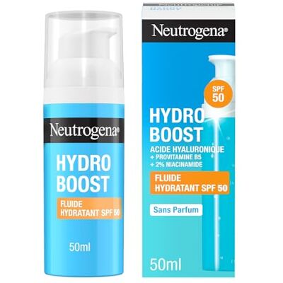 Neutrogena ® Hydro Boost Hydratant SPF 50, Acide Hyaluronique, Provitamine B5 et Niacinamide, Sans Parfum, 50 ml Neutrogena ® Hydro Boost Hydratant SPF 50, Acide Hyaluronique, Provitamine B5 et Niacinamide, Sans Parfum, 50 ml