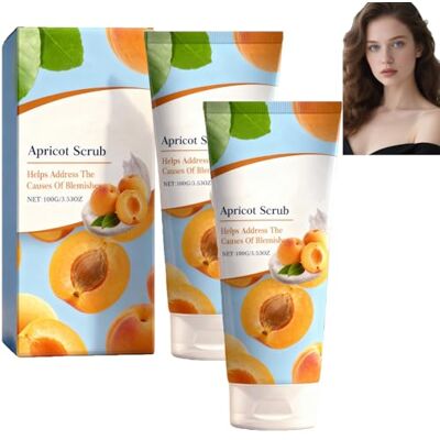 homomdy Gommage à l'abricot anti-imperfections, exfoliant nettoyant pour le corps et le visage, nettoyant exfoliant pour le visage, nettoie en profondeur les pores et les peaux mortes, hydrate la peau (2pcs) homomdy Gommage à l'abricot anti-imperfections, exfoliant nettoyant pour le corps et le visage, nettoyant exfoliant pour le visage, nettoie en profondeur les pores et les peaux mortes, hydrate la peau (2pcs)