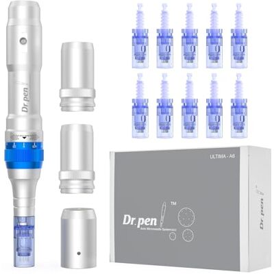 Dr. Pen Dr.Pen A6 Stylo à micro-aiguilles pour le visage et le corps pour sérum cicatrisant, 5 vitesses, profondeur réglable, avec 2 piles de secours et 10 cartouches, prise britannique filaire et sans fil 36 Dr. Pen Dr.Pen A6 Stylo à micro-aiguilles pour le visage et le corps pour sérum cicatrisant, 5 vitesses, profondeur réglable, avec 2 piles de secours et 10 cartouches, prise britannique filaire et sans fil 36