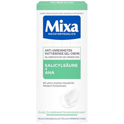 Mixa Crème gel matifiante anti-impuretés à l'acide salicylique et AHA pour les peaux grasses sujettes aux impuretés 50 ml Mixa Crème gel matifiante anti-impuretés à l'acide salicylique et AHA pour les peaux grasses sujettes aux impuretés 50 ml