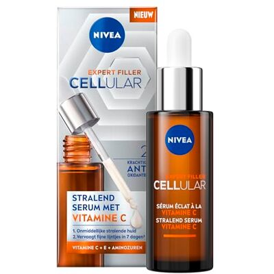 NIVEA Cellular Sérum Visage à la Vitamine C – Sérum visage pour une peau éclatante – Anti-rides et Anti-âge – Soin avec Vitamines C et E – 30 ml NIVEA Cellular Sérum Visage à la Vitamine C – Sérum visage pour une peau éclatante – Anti-rides et Anti-âge – Soin avec Vitamines C et E – 30 ml