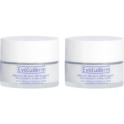 Evoluderm Baume de Nuit Défatigant Antioxydant & Repulpant 50 ml 92% d'origine naturelle Vegan Fabrication Française Lot de 2 x 50 ml Evoluderm Baume de Nuit Défatigant Antioxydant & Repulpant 50 ml 92% d'origine naturelle Vegan Fabrication Française Lot de 2 x 50 ml
