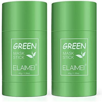 sefudun Blue Finger Lot de 2 masques au thé vert purifiant à l'argile pour tous les types de peau, contrôle de l'huile, réduit les points noirs et l'acné, ajuste l'équilibre de l'eau et de l'huile de la peau sefudun Blue Finger Lot de 2 masques au thé vert purifiant à l'argile pour tous les types de peau, contrôle de l'huile, réduit les points noirs et l'acné, ajuste l'équilibre de l'eau et de l'huile de la peau