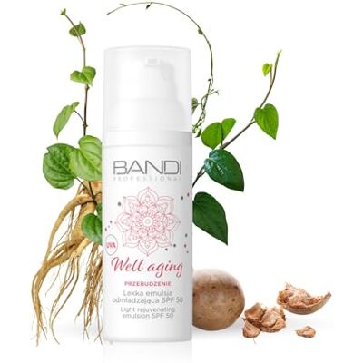 BANDI Émulsion Revitalisante Anti-Âge Spf 50 Crème Hydratante Protection Uva Uvb Complexe Ginseng Protéines Végétales Soin Éclat Hydratation Peau Crème Fermeté BANDI Émulsion Revitalisante Anti-Âge Spf 50 Crème Hydratante Protection Uva Uvb Complexe Ginseng Protéines Végétales Soin Éclat Hydratation Peau Crème Fermeté