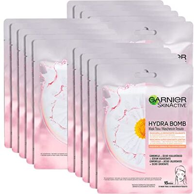 Garnier 15x SkinActive Masque en tissu Hydra Bomb Camomille 3 paquets de 5 masques jetables Garnier 15x SkinActive Masque en tissu Hydra Bomb Camomille 3 paquets de 5 masques jetables