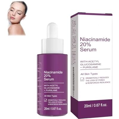 SKZKK Sérum Niacinamide 20% pour le visage, éclaircissant, améliore l'élasticité, hydratant, anti-rides, unifie le teint, lisse les ridules, réduit la pigmentation (1 pcs) SKZKK Sérum Niacinamide 20% pour le visage, éclaircissant, améliore l'élasticité, hydratant, anti-rides, unifie le teint, lisse les ridules, réduit la pigmentation (1 pcs)