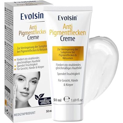 Evolsin ® Crème anti-taches pigmentaires Avec extraits naturels d'herbes contre le mélasma, les taches pigmentaires et le vieillissement Soin du visage, du cou et du décolleté Décapant les taches Evolsin ® Crème anti-taches pigmentaires Avec extraits naturels d'herbes contre le mélasma, les taches pigmentaires et le vieillissement Soin du visage, du cou et du décolleté Décapant les taches