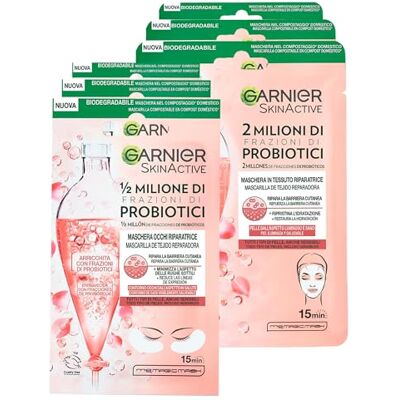 Garnier SkinActive Masque Yeux Réparateur en Tissu avec Fractions de Probiotiques 3 Applications + Masque Visage Réparateur en Tissu avec Fractions de Probiotiques 3 Applications Garnier SkinActive Masque Yeux Réparateur en Tissu avec Fractions de Probiotiques 3 Applications + Masque Visage Réparateur en Tissu avec Fractions de Probiotiques 3 Applications