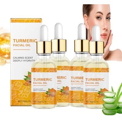 LinBomZony Huile pour le visage au curcuma, sérum à la vitamine C, soin éclaircissant du visage pour éclaircir la peau, améliorer les taches les plus foncées, réduire les rides inégales et les ridules (4 pièces) LinBomZony Huile pour le visage au curcuma, sérum à la vitamine C, soin éclaircissant du visage pour éclaircir la peau, améliorer les taches les plus foncées, réduire les rides inégales et les ridules (4 pièces)