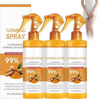 Raevior Lot de 3 sprays exfoliants au curcuma avec rétinol, exfoliant pour le visage et le corps au curcuma Spray exfoliant éclaircissant pour peau lisse et rafraîchissante Soin du visage en profondeur Raevior Lot de 3 sprays exfoliants au curcuma avec rétinol, exfoliant pour le visage et le corps au curcuma Spray exfoliant éclaircissant pour peau lisse et rafraîchissante Soin du visage en profondeur