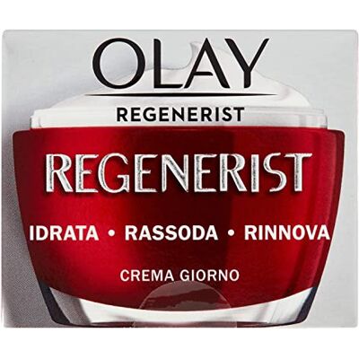 Olay Regenerist Crème visage de jour hydratante active anti-rides et raffermissante pour soin de la peau avec niacinamide et peptides anti-âge Renouvelle, raffermissant et hydrate Non grasse 50 Olay Regenerist Crème visage de jour hydratante active anti-rides et raffermissante pour soin de la peau avec niacinamide et peptides anti-âge Renouvelle, raffermissant et hydrate Non grasse 50