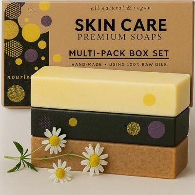 Poola & Bloom Trio de Savons Purifiants et Exfoliants 3 X 175g Charbon Actif Thé Noir Boue et Sel de la Mer Morte Hydratation Intense et Éclat de la Peau Poola & Bloom Trio de Savons Purifiants et Exfoliants 3 X 175g Charbon Actif Thé Noir Boue et Sel de la Mer Morte Hydratation Intense et Éclat de la Peau