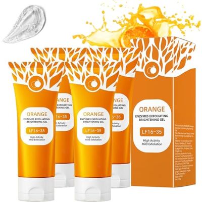 Explcior Orange Enzyme Exfoliating Gel, Gel Exfoliant Purifiant Nettoyant Peeling Doux Pour Le Visage Et Le Corps, Gommage Peau éclatante Efficace à La Formule Orange Bubble(4pcs) Explcior Orange Enzyme Exfoliating Gel, Gel Exfoliant Purifiant Nettoyant Peeling Doux Pour Le Visage Et Le Corps, Gommage Peau éclatante Efficace à La Formule Orange Bubble(4pcs)