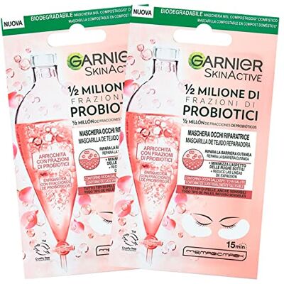 Garnier SkinActive Lot de 2 masques réparateurs pour les yeux 1/2 million de fractions probiotiques pour tous les types de peau Minimise les rides fines en tissu biodégradable Garnier SkinActive Lot de 2 masques réparateurs pour les yeux 1/2 million de fractions probiotiques pour tous les types de peau Minimise les rides fines en tissu biodégradable