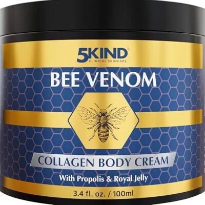5kind clinical skincare Crème Corps Collagène au Venin d’Abeille 5Kind avec Propolis & Gelée Royale 100 ml Crème Raffermissante au Venin d’Abeille et Collagène pour Femmes & Hommes 5kind clinical skincare Crème Corps Collagène au Venin d’Abeille 5Kind avec Propolis & Gelée Royale 100 ml Crème Raffermissante au Venin d’Abeille et Collagène pour Femmes & Hommes