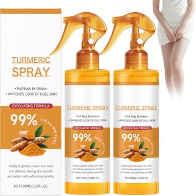 Raevior Lot de 2 sprays exfoliants au curcuma avec rétinol, exfoliant pour le visage et le corps au curcuma Spray exfoliant éclaircissant pour peau lisse et rafraîchissante Soin du visage en profondeur Raevior Lot de 2 sprays exfoliants au curcuma avec rétinol, exfoliant pour le visage et le corps au curcuma Spray exfoliant éclaircissant pour peau lisse et rafraîchissante Soin du visage en profondeur