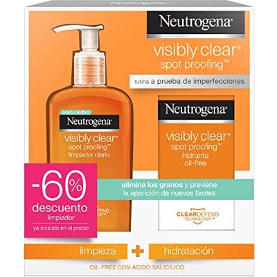 Neutrogena Visibly Clear Spot Controlling, routine de soin du visage à l'acide salicylique, contient un gel nettoyant pour le visage (1 x 200 ml) et un hydratant pour le visage (1 x 50 ml) Neutrogena Visibly Clear Spot Controlling, routine de soin du visage à l'acide salicylique, contient un gel nettoyant pour le visage (1 x 200 ml) et un hydratant pour le visage (1 x 50 ml)