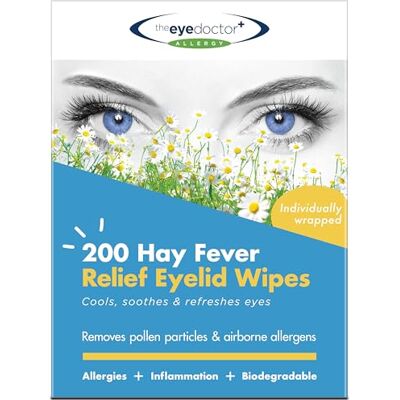 The Eye Doctor Lot de 200 lingettes anti-rhume des foins pour les yeux à usage unique pour les allergies et le rhume des foins – Inflammation, démangeaisons des yeux, maux de tête et migraines – Soulagement rafraîchissant et apaisant The Eye Doctor Lot de 200 lingettes anti-rhume des foins pour les yeux à usage unique pour les allergies et le rhume des foins – Inflammation, démangeaisons des yeux, maux de tête et migraines – Soulagement rafraîchissant et apaisant
