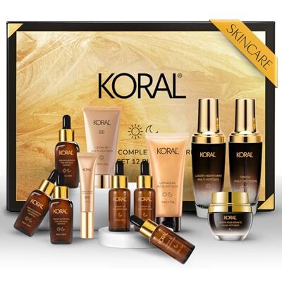 KORAL KIT RUTINE COREENNE 12 produits, pour un soin complet du visage, cosmétique du visage pour tous types de peaux. Formules coréennes chargées d'ingrédients actifs KORAL KIT RUTINE COREENNE 12 produits, pour un soin complet du visage, cosmétique du visage pour tous types de peaux. Formules coréennes chargées d'ingrédients actifs