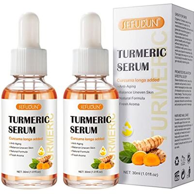 Frovetani Lot de 2 sérums de curcuma pour éliminer les taches sombres, huile de correction des taches brunes, huile de sérum pour le visage et le corps, huile naturelle de curcuma pour les combats, l'acné, le Frovetani Lot de 2 sérums de curcuma pour éliminer les taches sombres, huile de correction des taches brunes, huile de sérum pour le visage et le corps, huile naturelle de curcuma pour les combats, l'acné, le