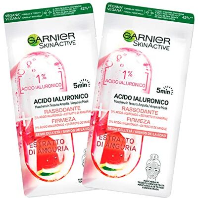 Garnier 2 x SkinActive Acide Hyaluronique Masque en Tissu Ampoule Raffermissante Anti-Âge Effet Rafraîchissant avec Extrait de Pastèque 2 Boîtes de 1 Traitement Garnier 2 x SkinActive Acide Hyaluronique Masque en Tissu Ampoule Raffermissante Anti-Âge Effet Rafraîchissant avec Extrait de Pastèque 2 Boîtes de 1 Traitement
