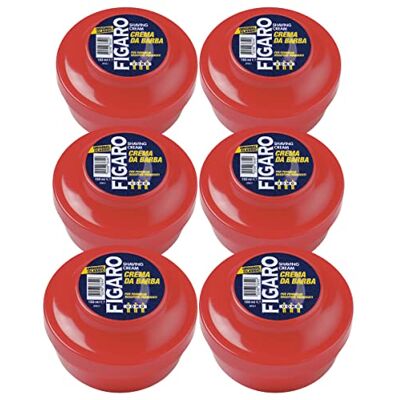FIGARO Crème à Raser Original Classic pour Rasages fréquents, Parfum Amande Amara, Utilisation avec Pinceau 6 x 150 ml FIGARO Crème à Raser Original Classic pour Rasages fréquents, Parfum Amande Amara, Utilisation avec Pinceau 6 x 150 ml