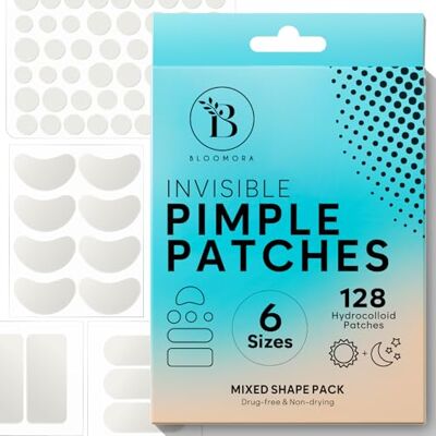 BLOOMORA Grands Patch Bouton Acne Invisible pour le Visage, Pimple Patch Hydrocolloïde, Traitement de l’Acné pour le Visage, Anti-Bouton, Anti Bouton (6 Tailles, 128 Pièces) BLOOMORA Grands Patch Bouton Acne Invisible pour le Visage, Pimple Patch Hydrocolloïde, Traitement de l’Acné pour le Visage, Anti-Bouton, Anti Bouton (6 Tailles, 128 Pièces)