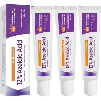 NTHFECG Lot de 3 sérums pour le visage à l'acide azélaïque, sérum à l'acide azélaïque, 12 % sérum acide azélaïque, soin efficace du visage à la rosacée, réduit les taches d'acné et améliore le teint terne NTHFECG Lot de 3 sérums pour le visage à l'acide azélaïque, sérum à l'acide azélaïque, 12 % sérum acide azélaïque, soin efficace du visage à la rosacée, réduit les taches d'acné et améliore le teint terne